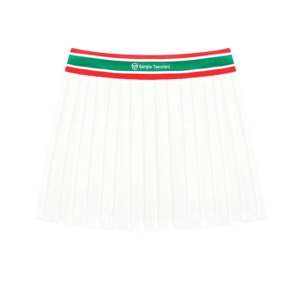 Sergio Tacchini White Flag Waistband Flying Skirt, size small, NWT